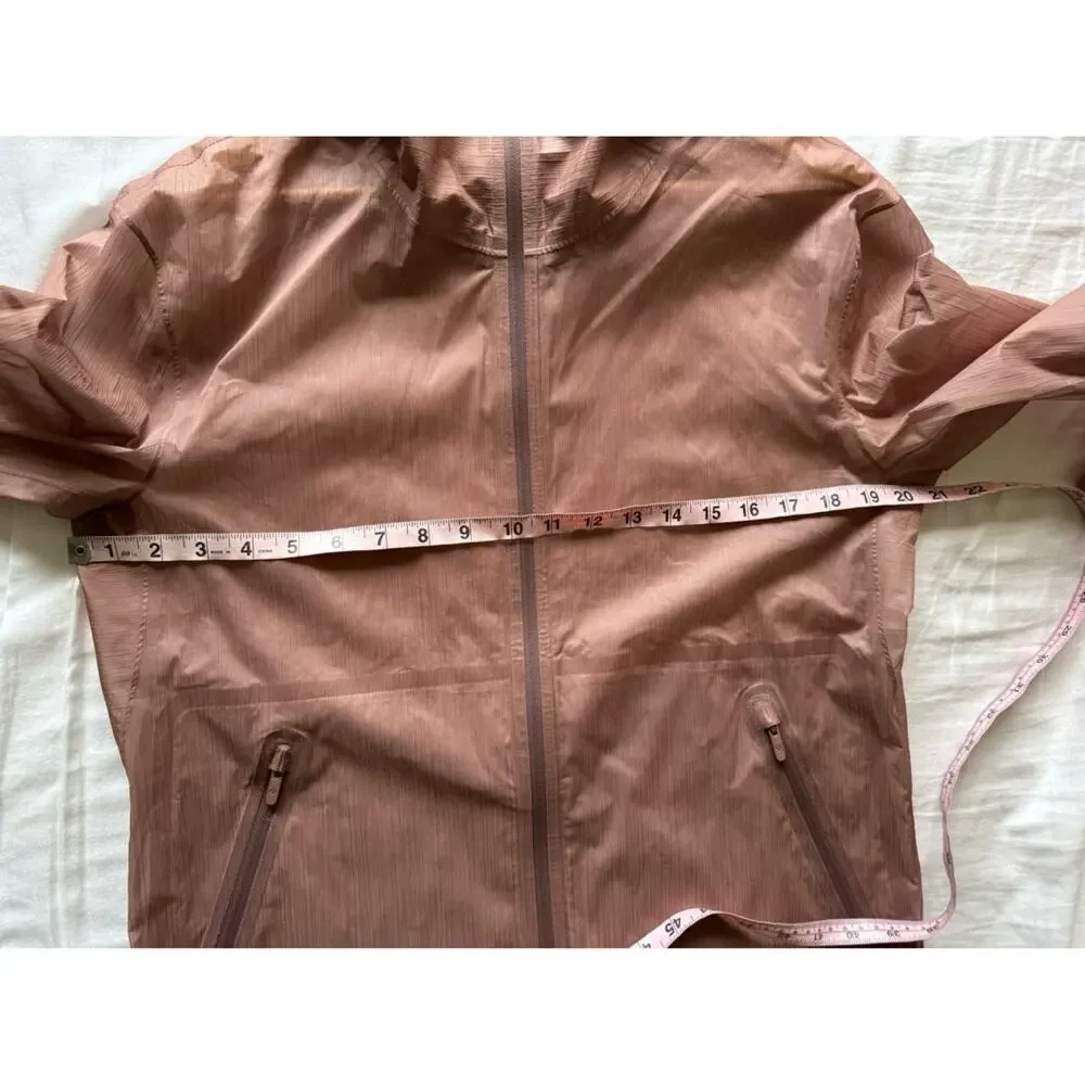 Lululemon Sheerjoy Pink Full Zip Waterproof Hooded Jacket Women's 8 Lightweight - Picture 5 of 16